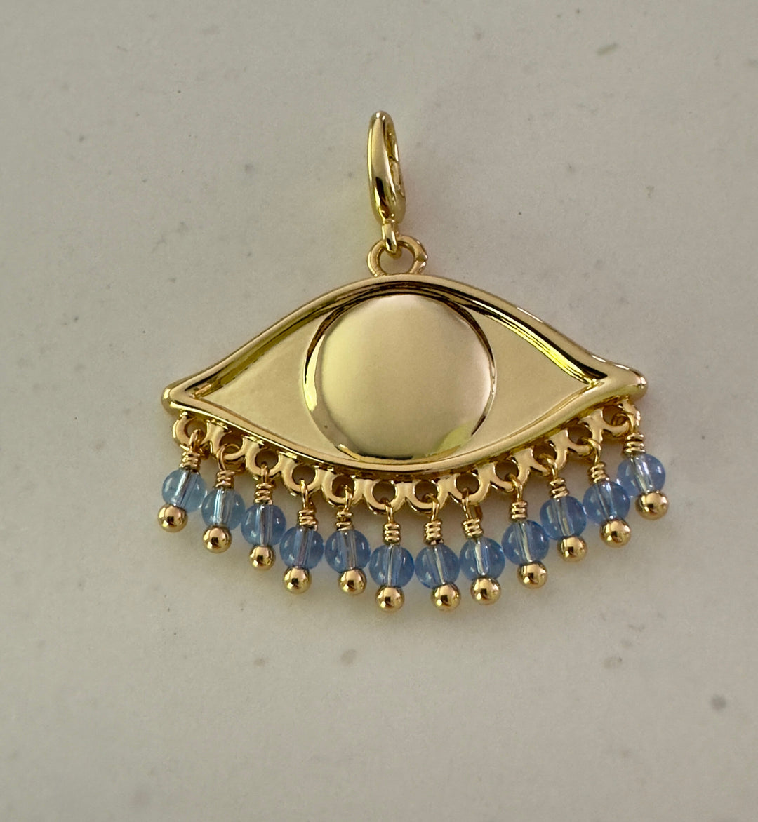 See the world 18K gold plated charm - Blue