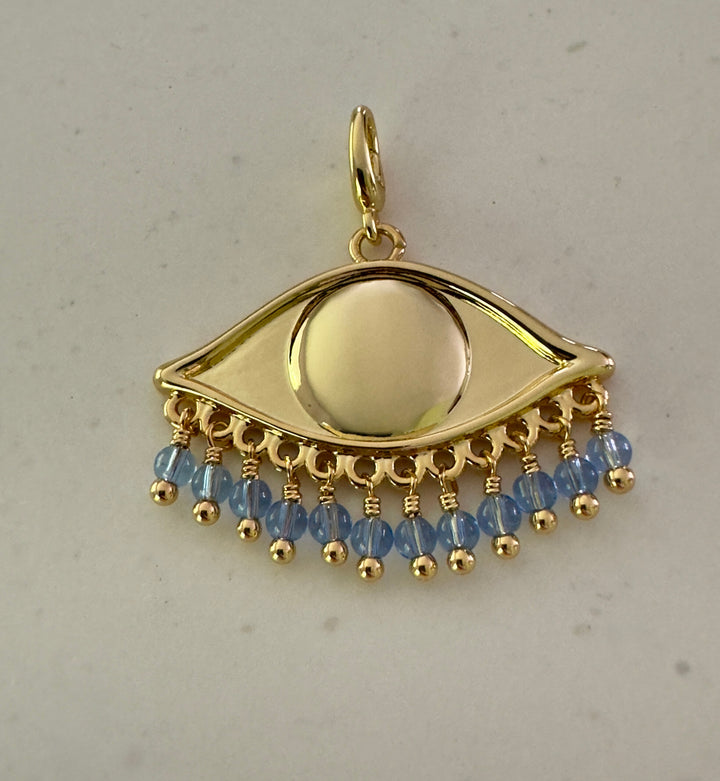 See the world 18K gold plated charm - Blue