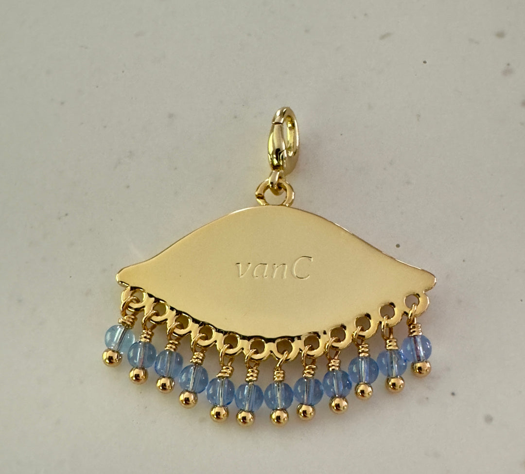 See the world 18K gold plated charm - Blue