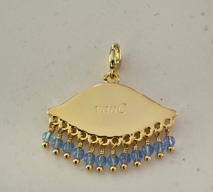 See the world 18K gold plated charm - Blue
