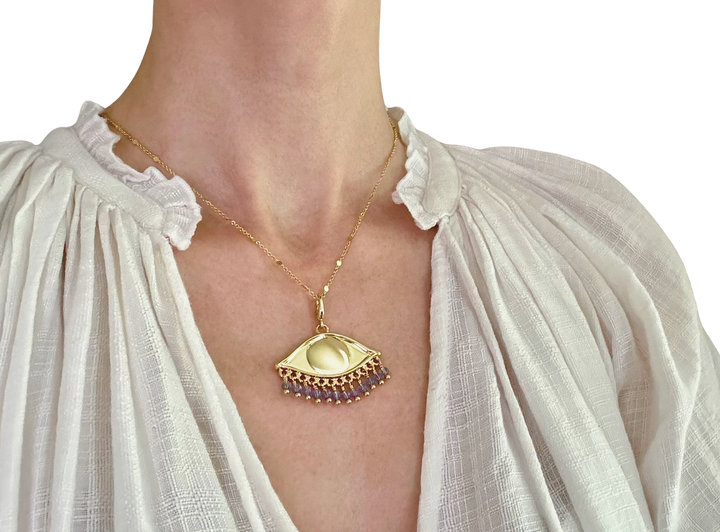 See the world 18K gold plated charm - Blue