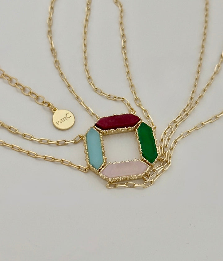 Andalus Necklace Light Pink 18K gold plated