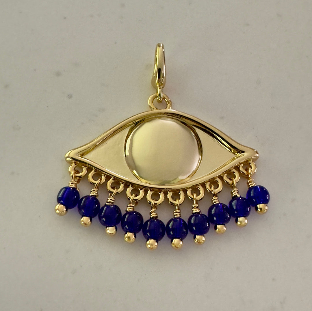 See the world 18K gold plated charm - Cobalt