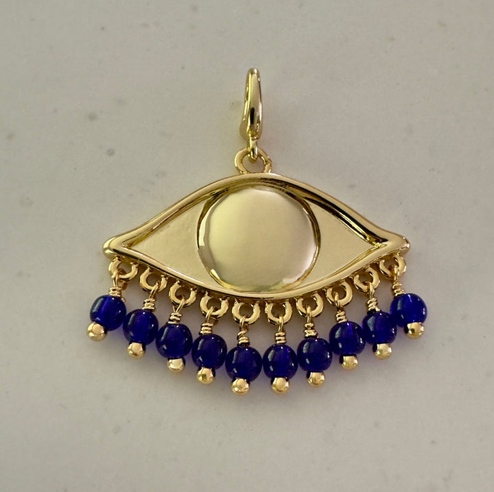 See the world 18K gold plated charm - Cobalt