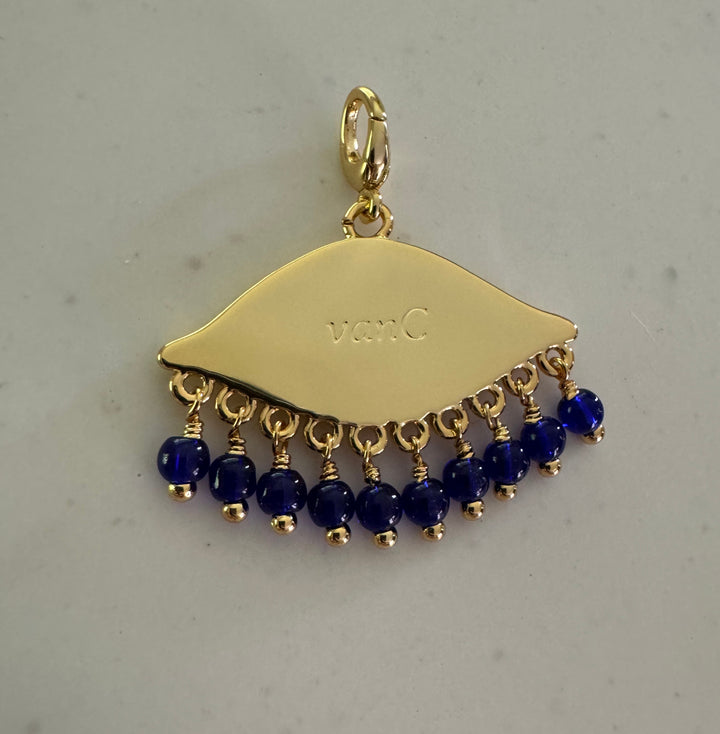 See the world 18K gold plated charm - Cobalt