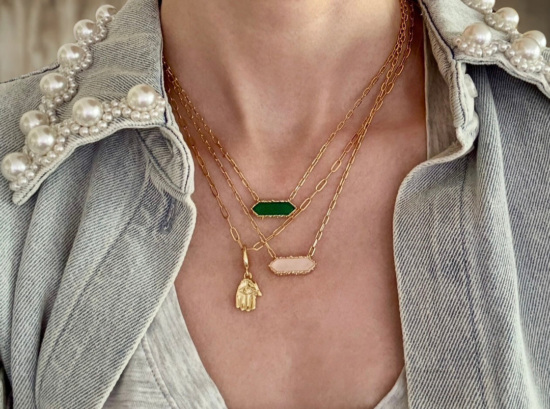 Andalus Necklace Light Pink 18K gold plated