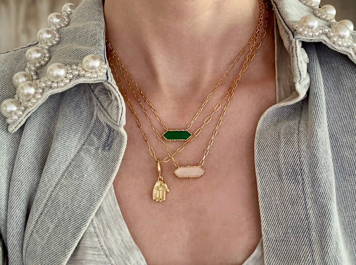 Andalus Necklace Light Pink 18K gold plated