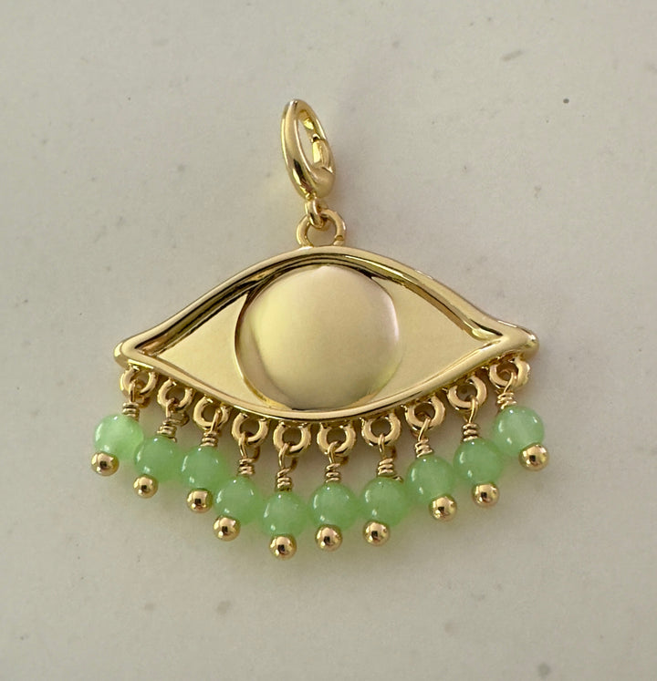 See the world 18K gold plated charm - Light Green