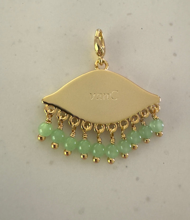 See the world 18K gold plated charm - Light Green