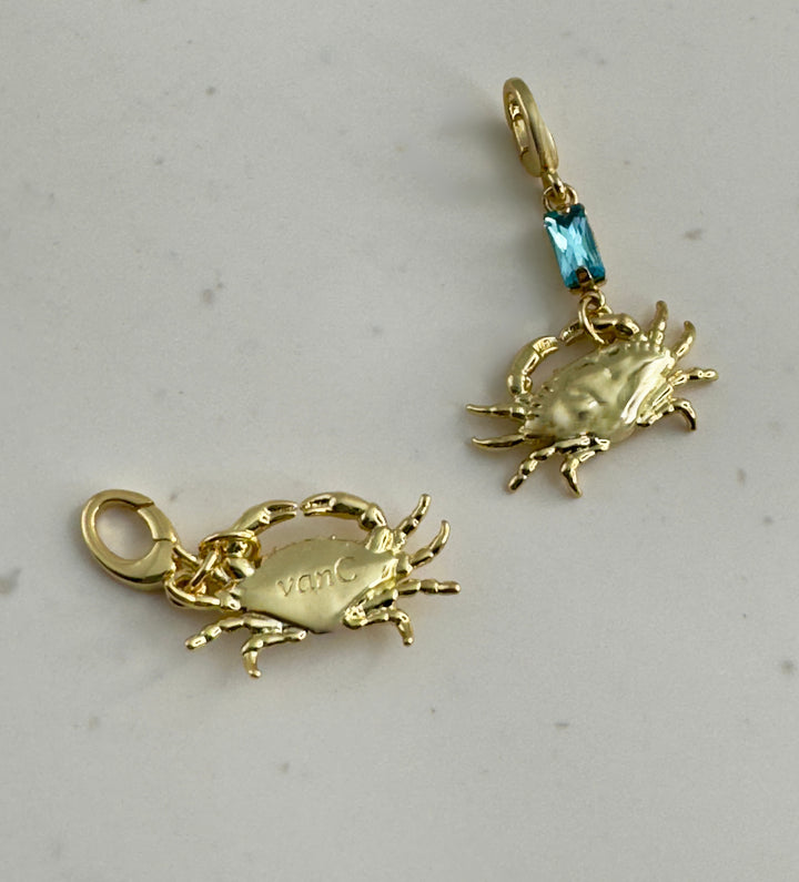 Lucky Crab charm with crystal