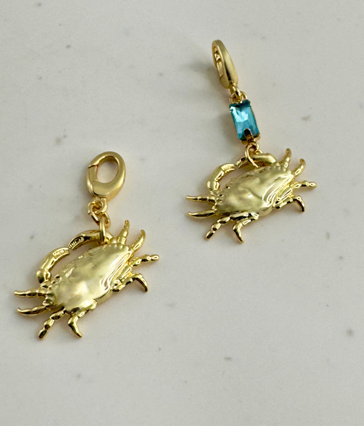 Lucky Crab charm with crystal