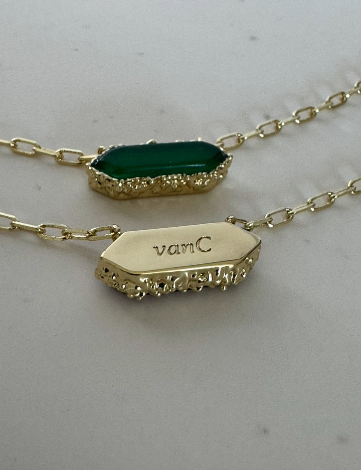 Andalus Necklace Green 18K gold plated
