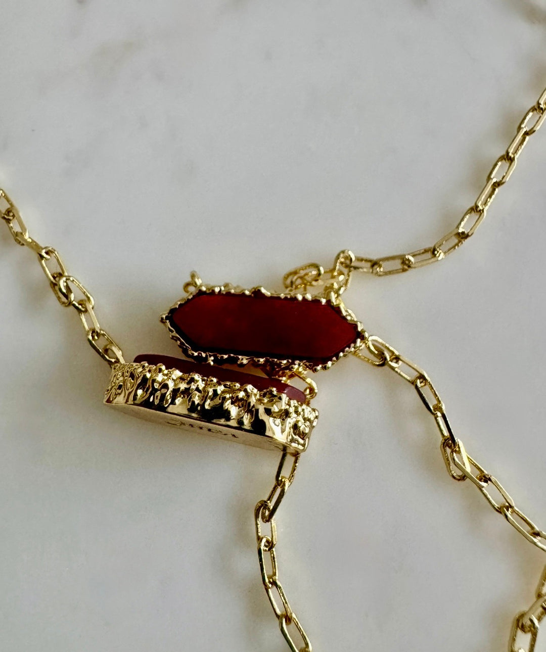 Andalus Necklace Red 18K gold plated