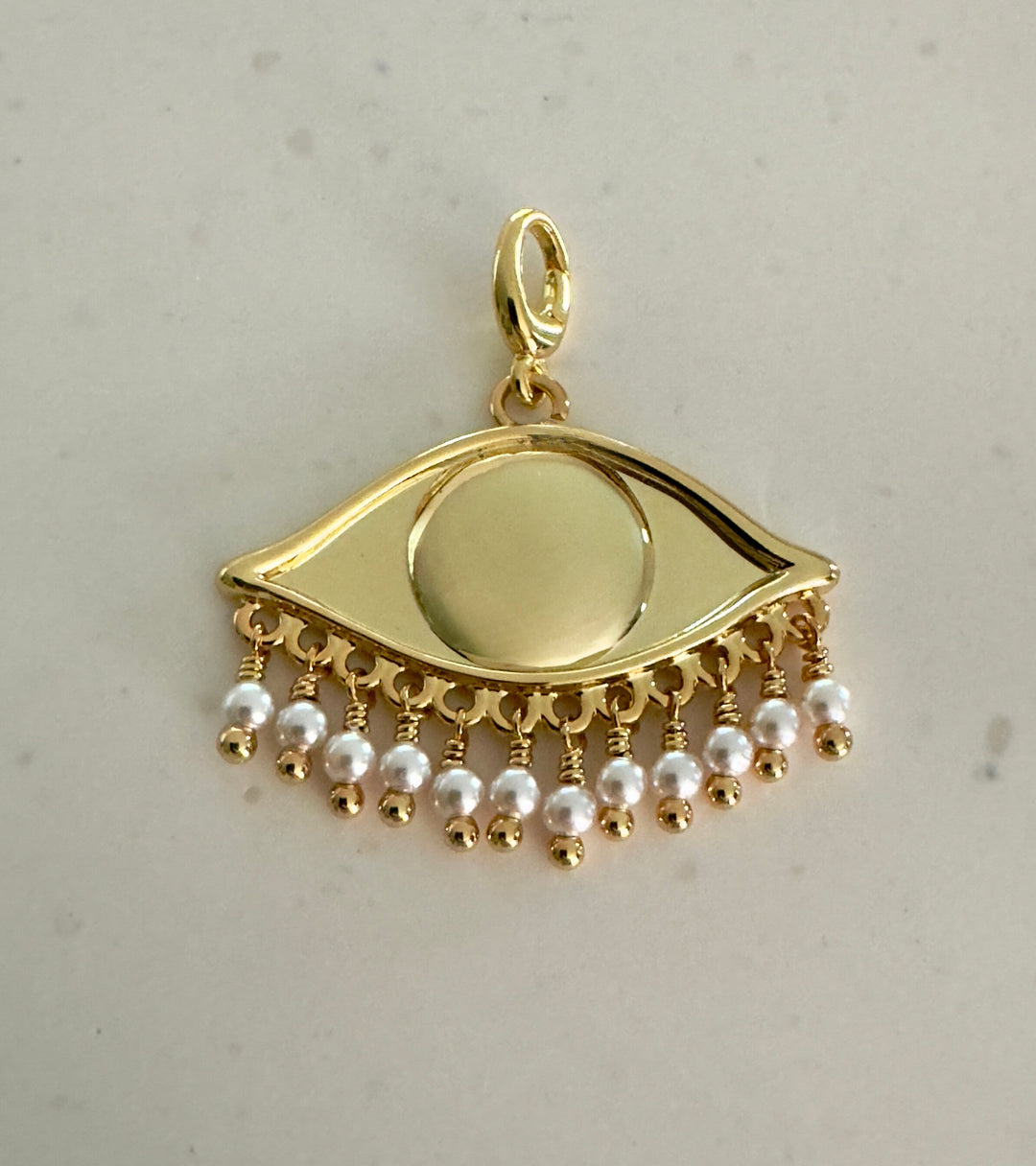 See the world 18K gold plated charm - Pearl