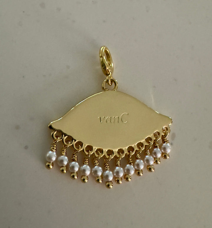 See the world 18K gold plated charm - Pearl