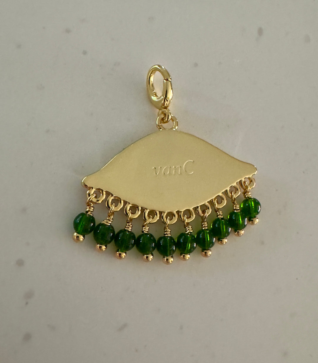 See the world 18K gold plated charm - Dark Green